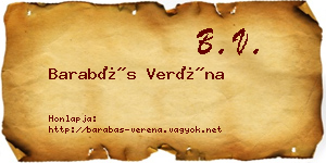 Barabás Veréna névjegykártya